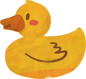 Flat Handdrawn Organic Rubber Ducky